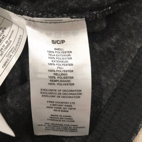 FREE COUNTRY HEATHERED FLEECE FRONT ZIP JACKET - Picture 5 of 6